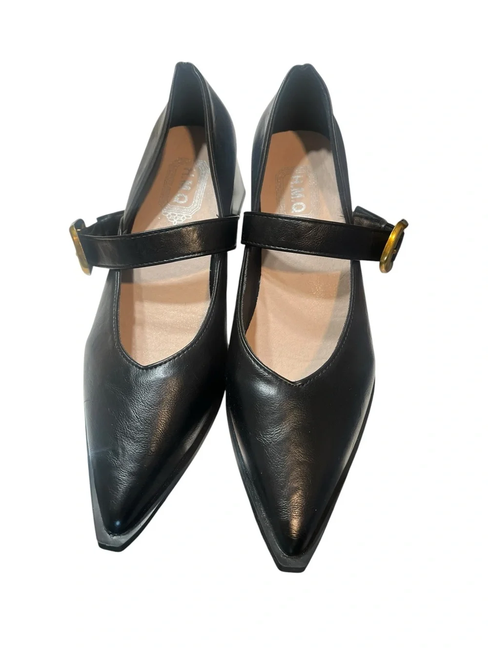 New without box Black Faux Leather Pointy Mary Jane’s with Buckle -9.5 - 2” heel - Picture 6 of 8